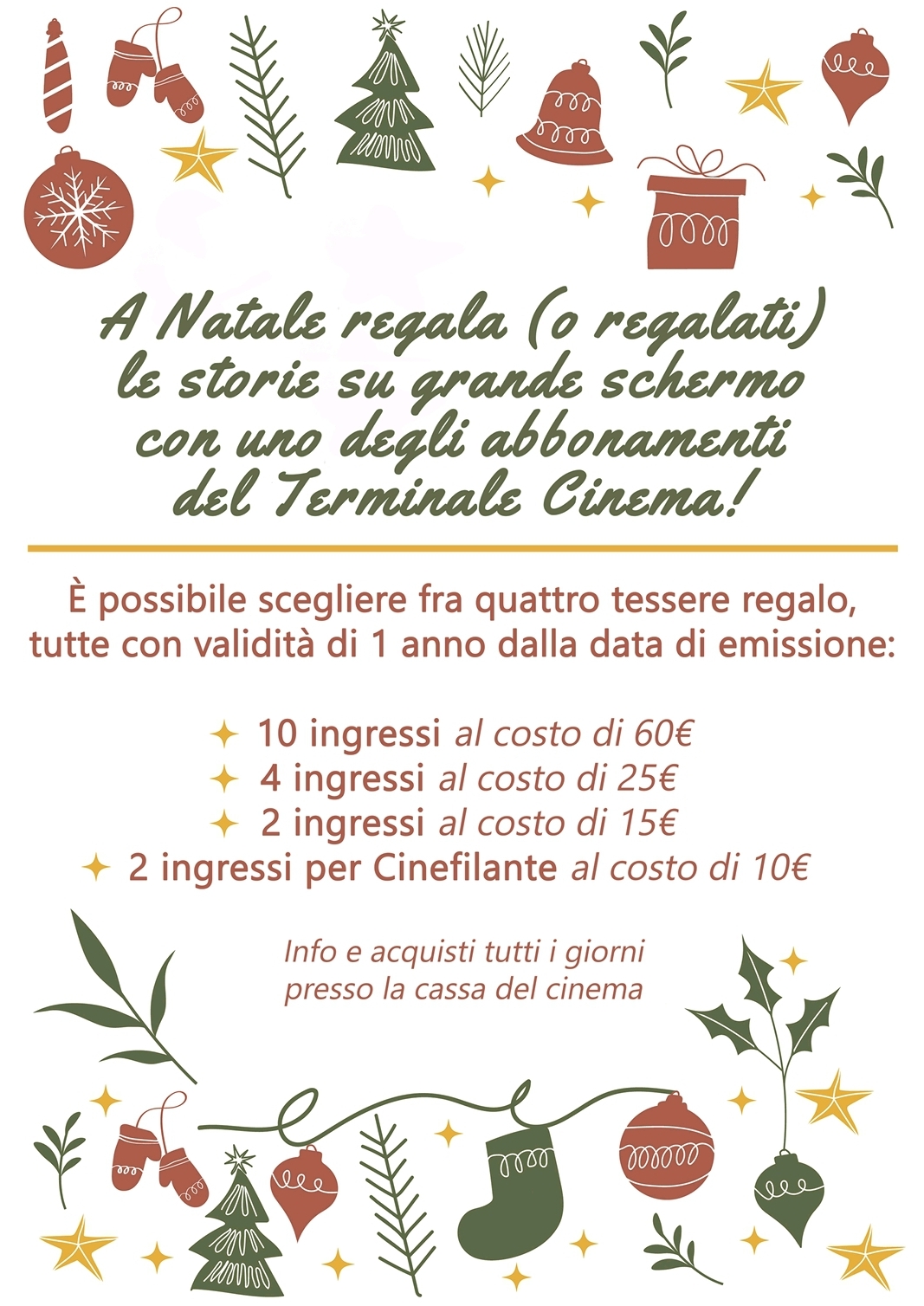 A NATALE REGALA IL CINEMA!